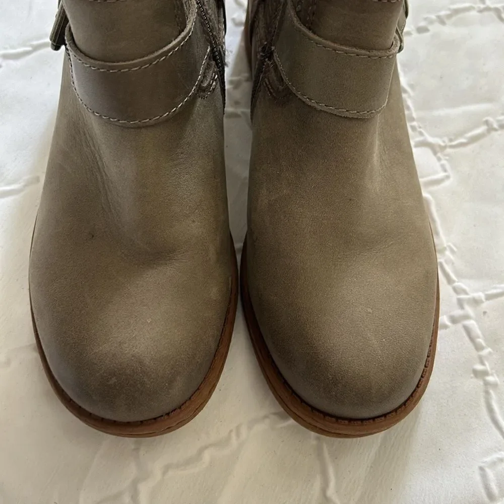 Comfortiva Sterns Green Leather Zipper Casual Dress Boots(Size 6.5M)